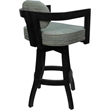 Pemberly Row Swivel Wood Counter Stool - Plus in Aquatint Teal with Black