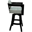 Pemberly Row Swivel Wood Counter Stool - Plus in Aquatint Teal with Black