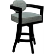 Pemberly Row Swivel Wood Counter Stool - Plus in Aquatint Teal with Black