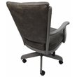 Pemberly Row Swivel Wood Dining Caster Chair on Wheels in Iron Gray with Gray