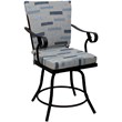 Pemberly Row Outdoor/Indoor Patio Dining Set in Blue Beige with Black