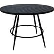 Pemberly Row Outdoor/Indoor Patio Dining Set in Blue Beige with Black