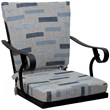 Pemberly Row Outdoor/Indoor Patio Dining Set in Blue Beige with Black