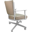 Pemberly Row Leather Dining Caster Chair Swivel Tilt in Tan on White