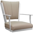 Pemberly Row Leather Dining Caster Chair Swivel Tilt in Tan on White