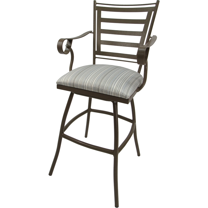 Pemberly Row Outdoor Patio Extra Tall Swivel Bar Stool 35