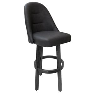 Pemberly Row Counter Bar Stool 26&quot Seat - Vivian Base in Gray Vinyl & Gray Wood