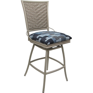 Pemberly Row Outdoor Indoor Counter Stool 26&quot - Armless in Flint with Beige