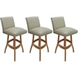 Pemberly Row Set of 3 Swivel Wood Counter Stools 26