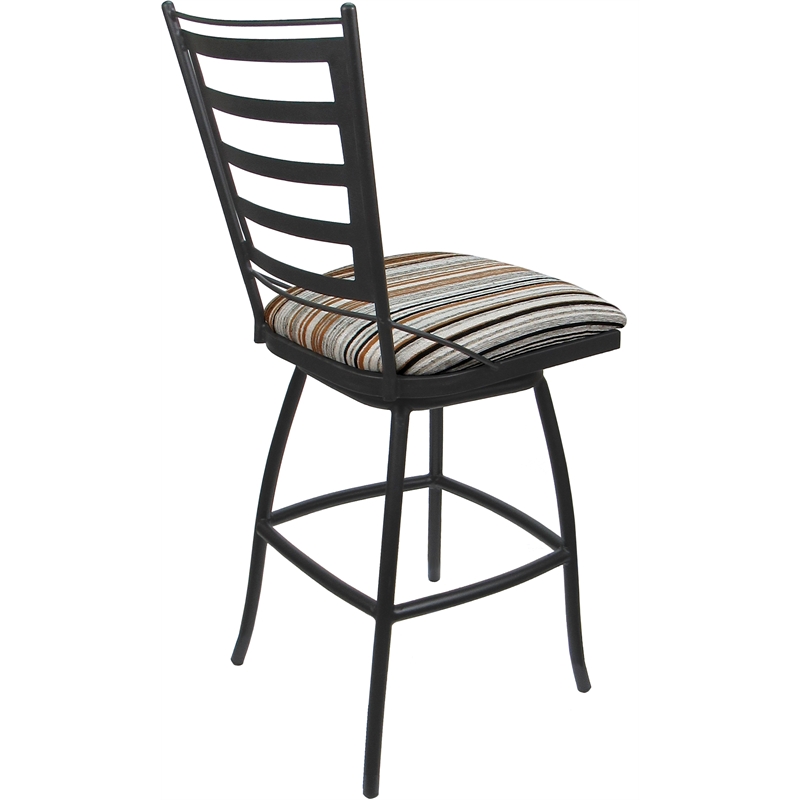 Pemberly Row Outdoor Indoor Counter Bar Stool -Armless in Nutmeg with Gray