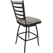 Pemberly Row Outdoor Indoor Counter Bar Stool -Armless in Nutmeg with Gray