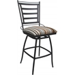 Pemberly Row Outdoor Indoor Counter Bar Stool -Armless in Nutmeg with Gray
