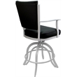 Pemberly Row Leather Counter Swivel Metal Bar Stool 26