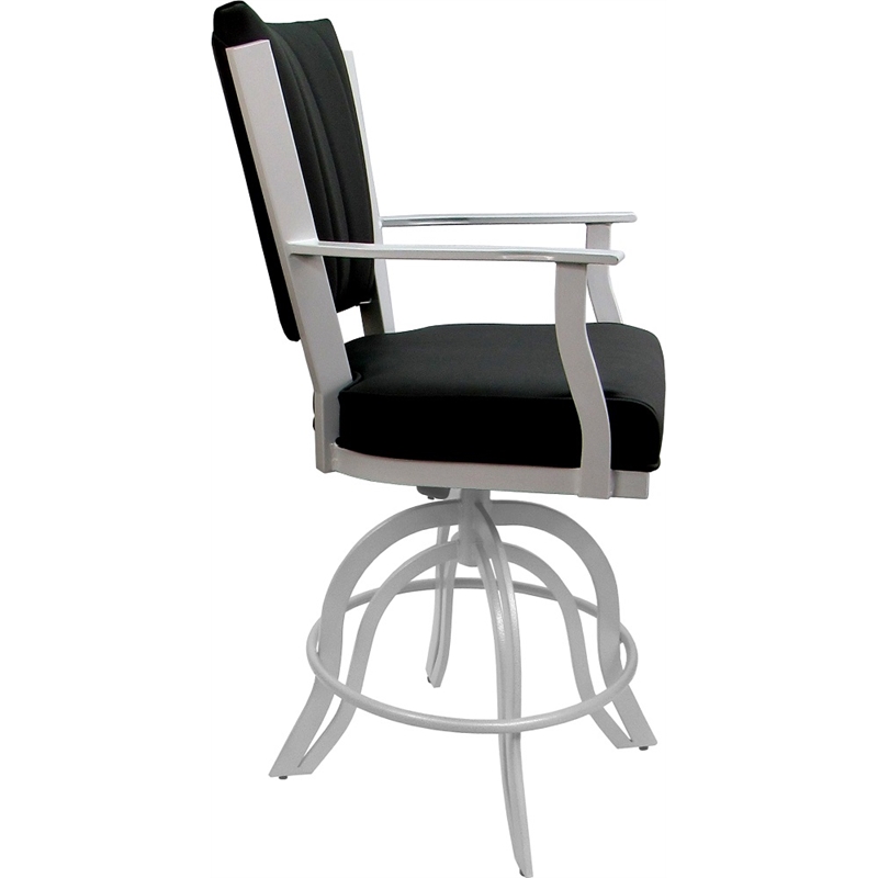 Pemberly Row Leather Counter Swivel Metal Bar Stool 26