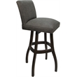 Pemberly Row Extra Tall Solid Wood Bar Stool in Elk Charcoal with Dark Walnut