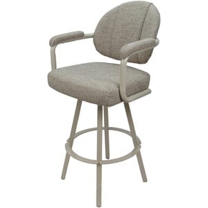 Pemberly Row Contemporary Swivel Metal Bar Stool 30&quot in Tan with Beige