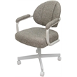 Pemberly Row Swivel Metal Dining Caster Chair in Khaki with White