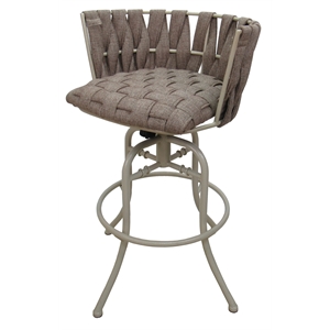 Pemberly Row Swivel Tilt Bar Stool 30&quot Seat in Beige with Beige Metal