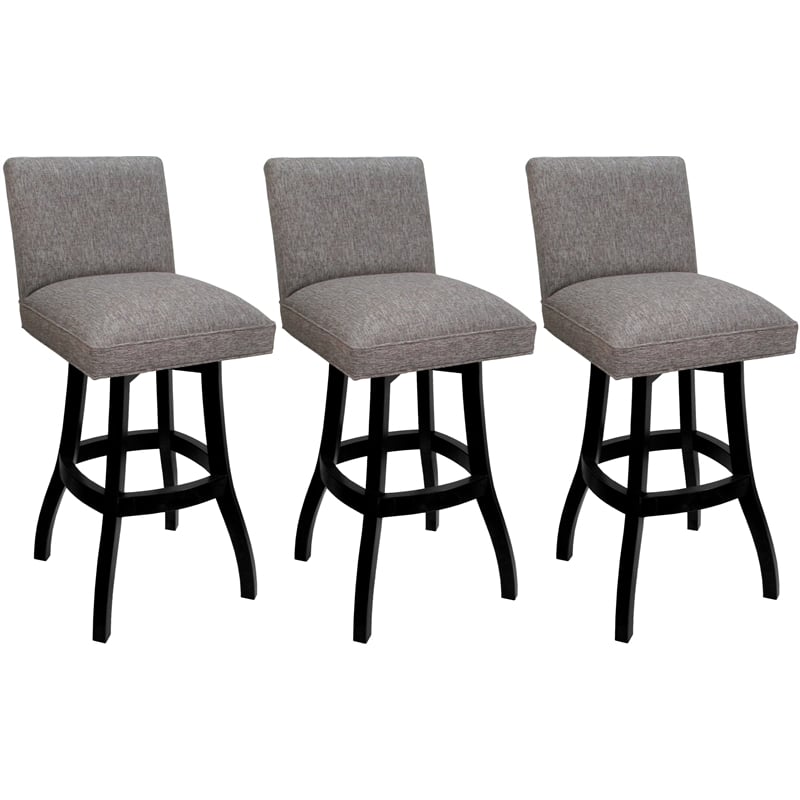 Pemberly Row Set of 3 Swivel Wood Bar Stools 30