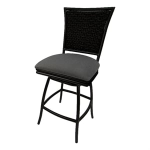 Pemberly Row Counter 26&quot Bar Stool without Arms -Dark Gray Linen in Black