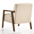 Pemberly Row Solid Wood & Fabric Upholstered Lounge Accent Chair in Beige