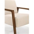 Pemberly Row Solid Wood & Fabric Upholstered Lounge Accent Chair in Beige