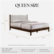 Pemberly Row Wooden Queen Platform Bed in Walnut and Cream White Boucle