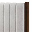 Pemberly Row Wooden Queen Platform Bed in Walnut and Cream White Boucle