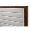 Pemberly Row Wooden Queen Platform Bed in Walnut and Cream White Boucle