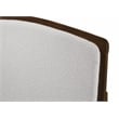 Pemberly Row Solid Wood Queen Platform Bed in Walnut and Cream White Boucle