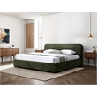 Pemberly Row Upholstered King Platform Bed with Rounded Headboard in Moss Green