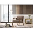 Pemberly Row Solid Wood & Fabric Upholstered Lounge Accent Chair in Brown