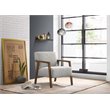 Pemberly Row Solid Wood & Fabric Upholstered Lounge Accent Chair in Gray