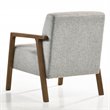 Pemberly Row Solid Wood & Fabric Upholstered Lounge Accent Chair in Gray