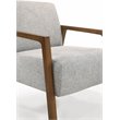Pemberly Row Solid Wood & Fabric Upholstered Lounge Accent Chair in Gray