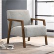 Pemberly Row Solid Wood & Fabric Upholstered Lounge Accent Chair in Gray