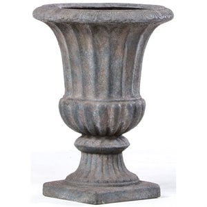 Pemberly Row Lightweight Fiberstone Outdoor Urn in Stormcloud