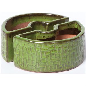 Pemberly Row 2 Piece Ceramic Round Umbrella Planter in Island Green