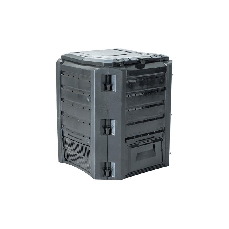 Pemberly Row 100 Gallon Resin Outdoor Composter in Black Rust