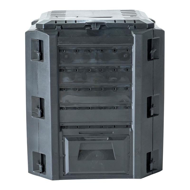 Pemberly Row 100 Gallon Resin Outdoor Composter in Black Rust