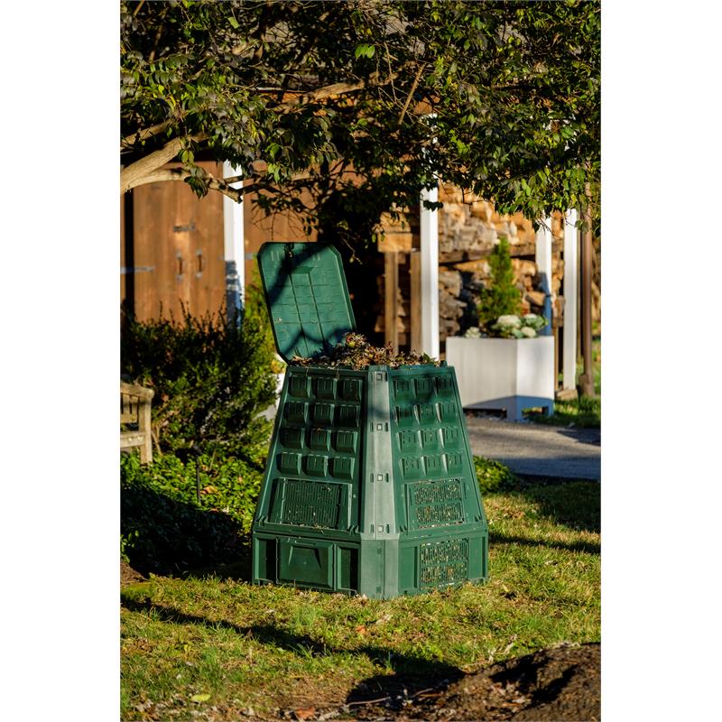 Pemberly Row 180 Gallon Resin Outdoor Composter in Forest Green