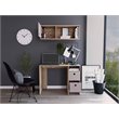 Pemberly Row 2-Piece Wood Office Desk Set with 3 Drawers in Light Oak/Taupe