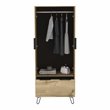 Pemberly Row Wood Closet with 2 Door Cabinets and 1 Drawer in Light Oak