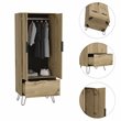 Pemberly Row Wood Closet with 2 Door Cabinets and 1 Drawer in Light Oak
