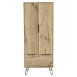 Pemberly Row Wood Closet with 2 Door Cabinets and 1 Drawer in Light Oak