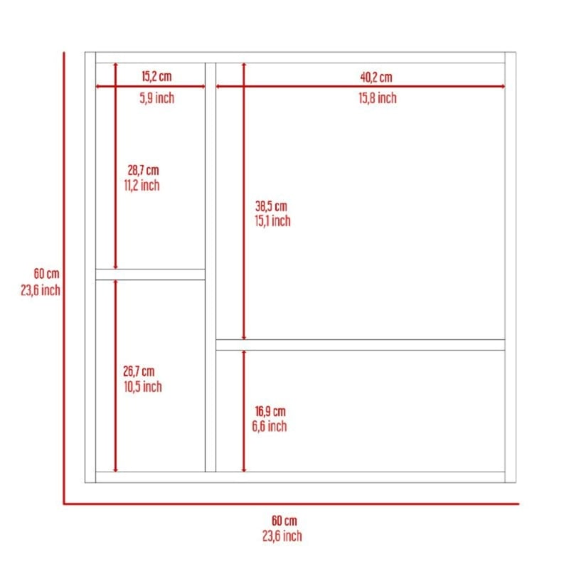 Pemberly Row Engineered Wood Medicine Cabinet with 4 Shelves in Light Gray