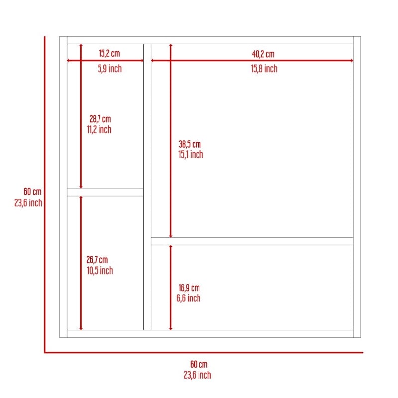 Pemberly Row Engineered Wood Mirrored Medicine Cabinet with 4 Shelves in White