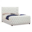 Pemberly Row Queen Tufted Panel Bed with Wingback Headboard in Antique White