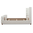 Pemberly Row Queen Tufted Panel Bed with Wingback Headboard in Antique White