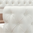 Pemberly Row Queen Tufted Panel Bed with Wingback Headboard in Antique White